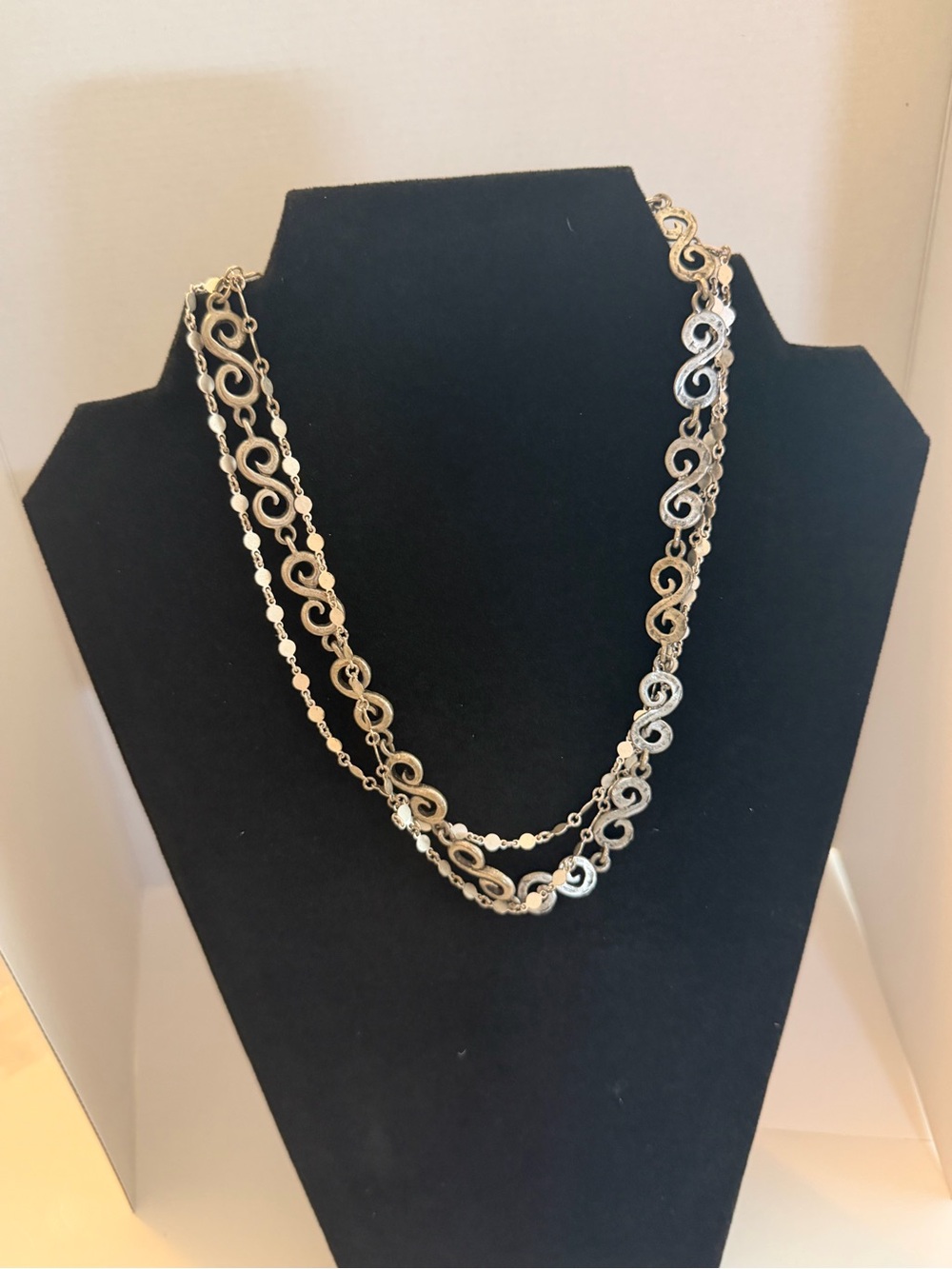 2 of Premier Designs Silver Double-Strand Scroll Necklace